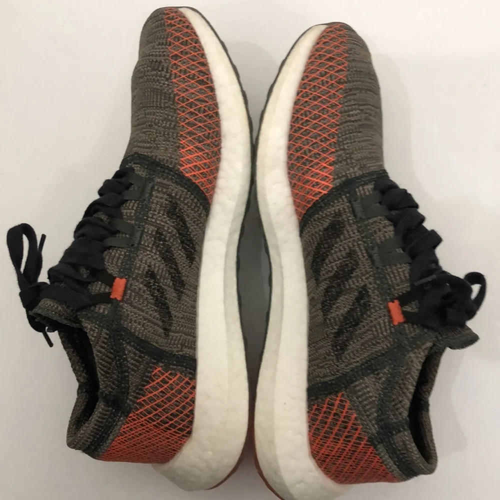 ADIDAS PUREBOOTS GO LEGEND IVY CORAL RUNNING SNEAKERS MENS SIZE 8